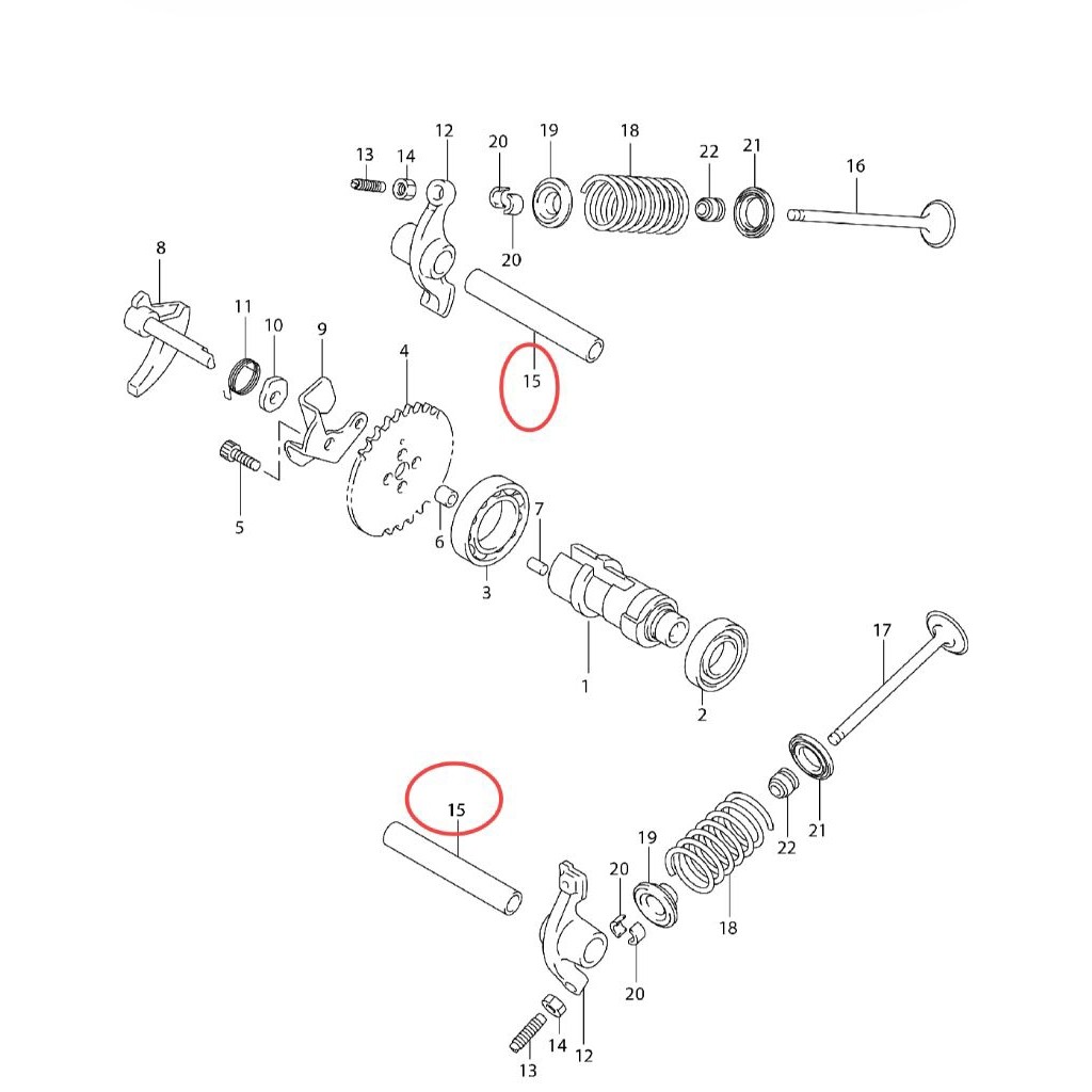 Shaft valve roker as pelatuk roker arm asli suzuki shogun 125 new Sp FL Nr RR spin 125