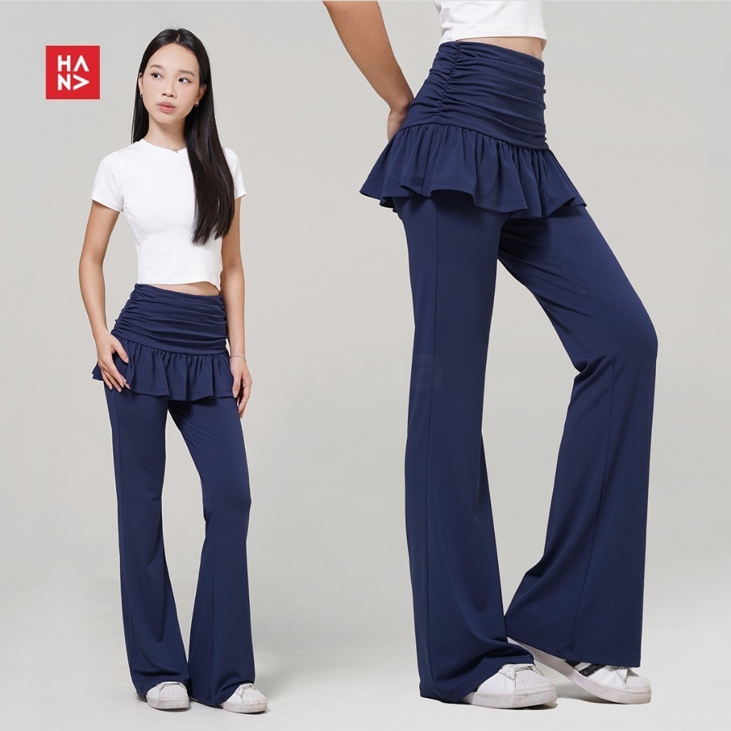 Hana Fashion JKT - Josie Long Pants/Layered Pants with Mini Skirt/Celana Rok Layer Wanita/Pleated Ru