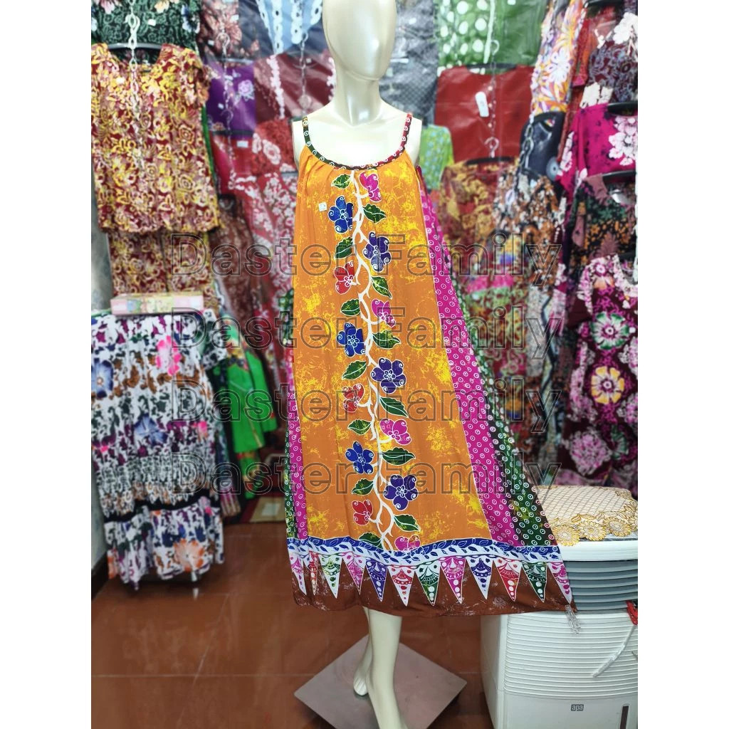 DEVIY BERKAH STORE Daster Lie Ing Jumbo Batik Cetak Premium Tali 1 (Satu) LD 130 cm | Adem dan Nyama