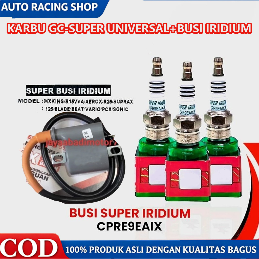 koil coil KARBU GC-SUPER universal+busi iridium koil motor karburator BUSI RACING IRIDIUM ORIGINAL  