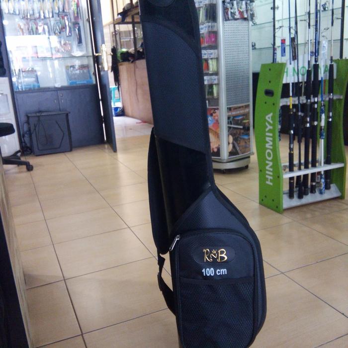 Tas Joran Pancing dan Reel Hardcase Fiber RnB 100 cm Mancing - Hitam, 100 cm