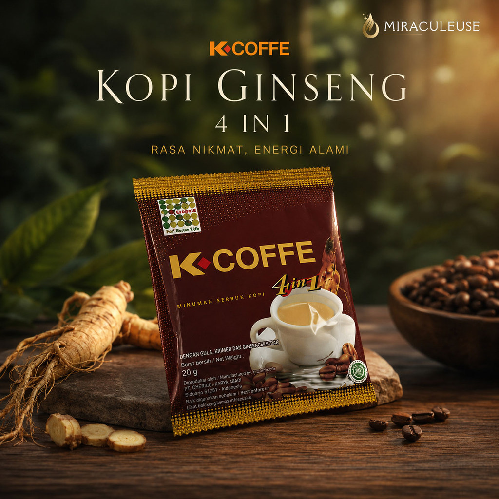 Kopi Ginseng 4 in 1 K Link Sachet | Bukan Kopi Ginseng CNI | K Coffe 4 in 1 Sachet Original