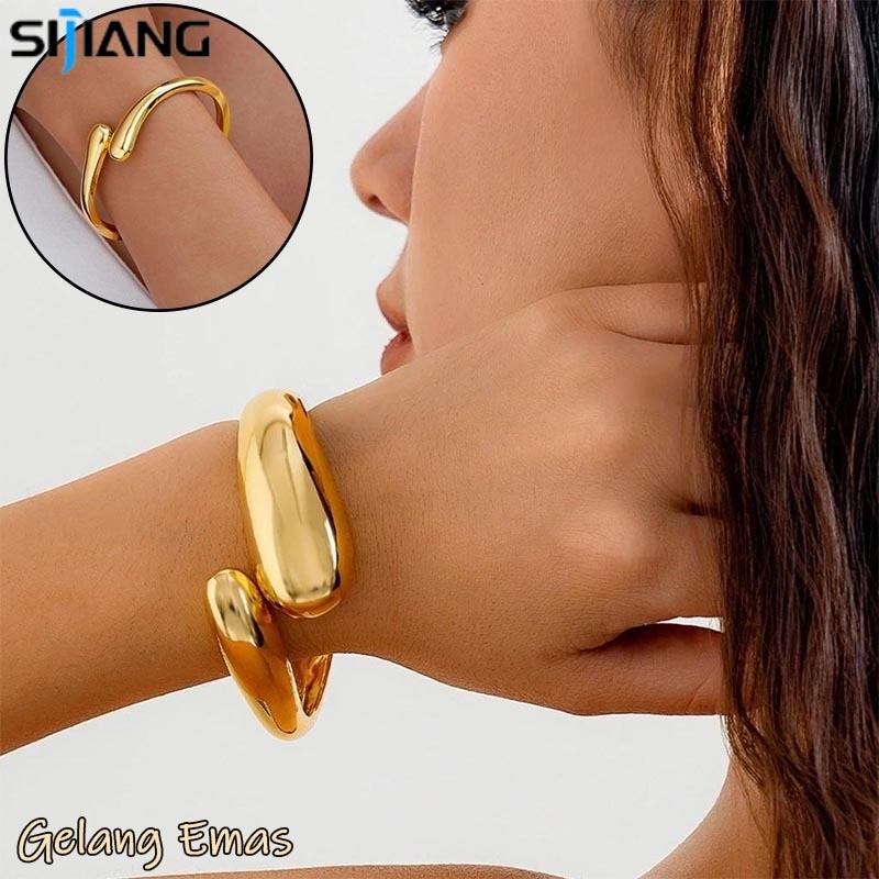 SIJIANG Emas Desain mewah ringan perhiasan wanita tren mode gelang kepribadian perhiasan sederhana