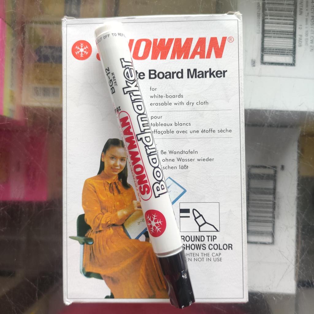 Spidol whiteboard papan tulis snowman bisa dihapus 1 pack