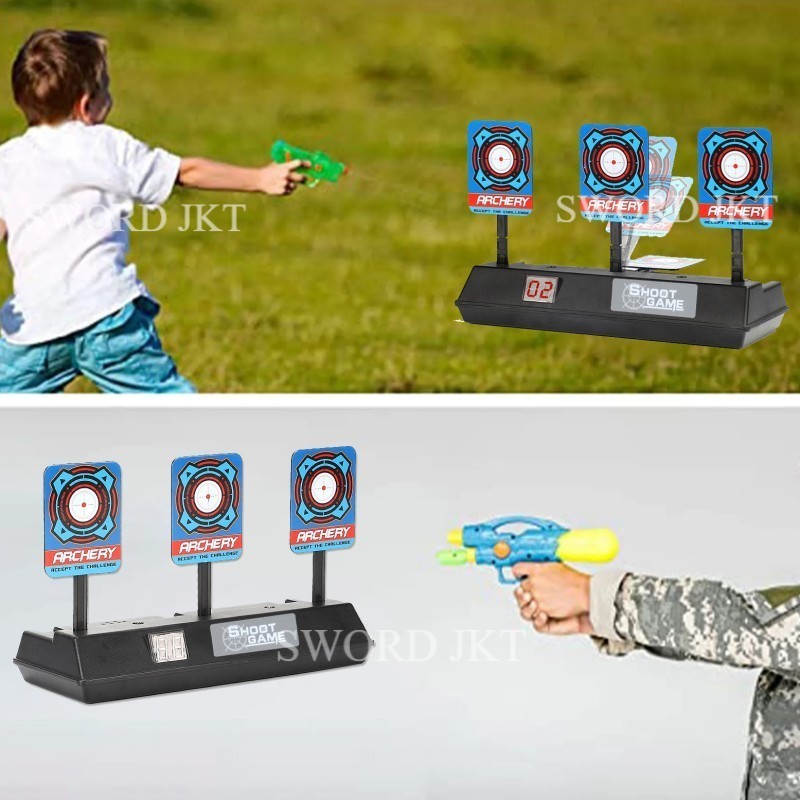 Papan Target Otomatis Sasaran Tembak Elektrik Shooting Target Digital LED Auto Reset Target Game Lat