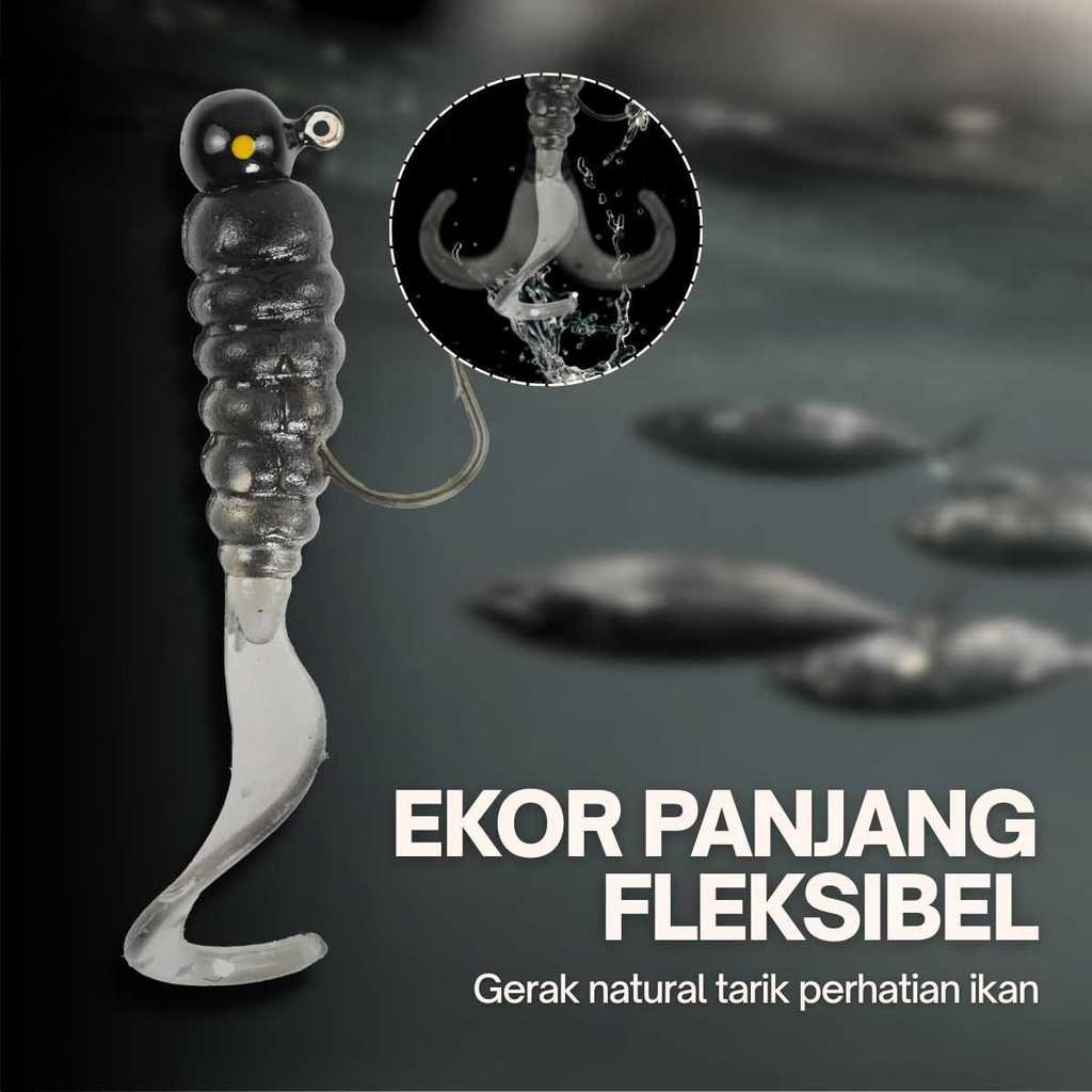 Umpan Pancing Cacing Soft Bait Fishing Lure 1.75g 7 PCS