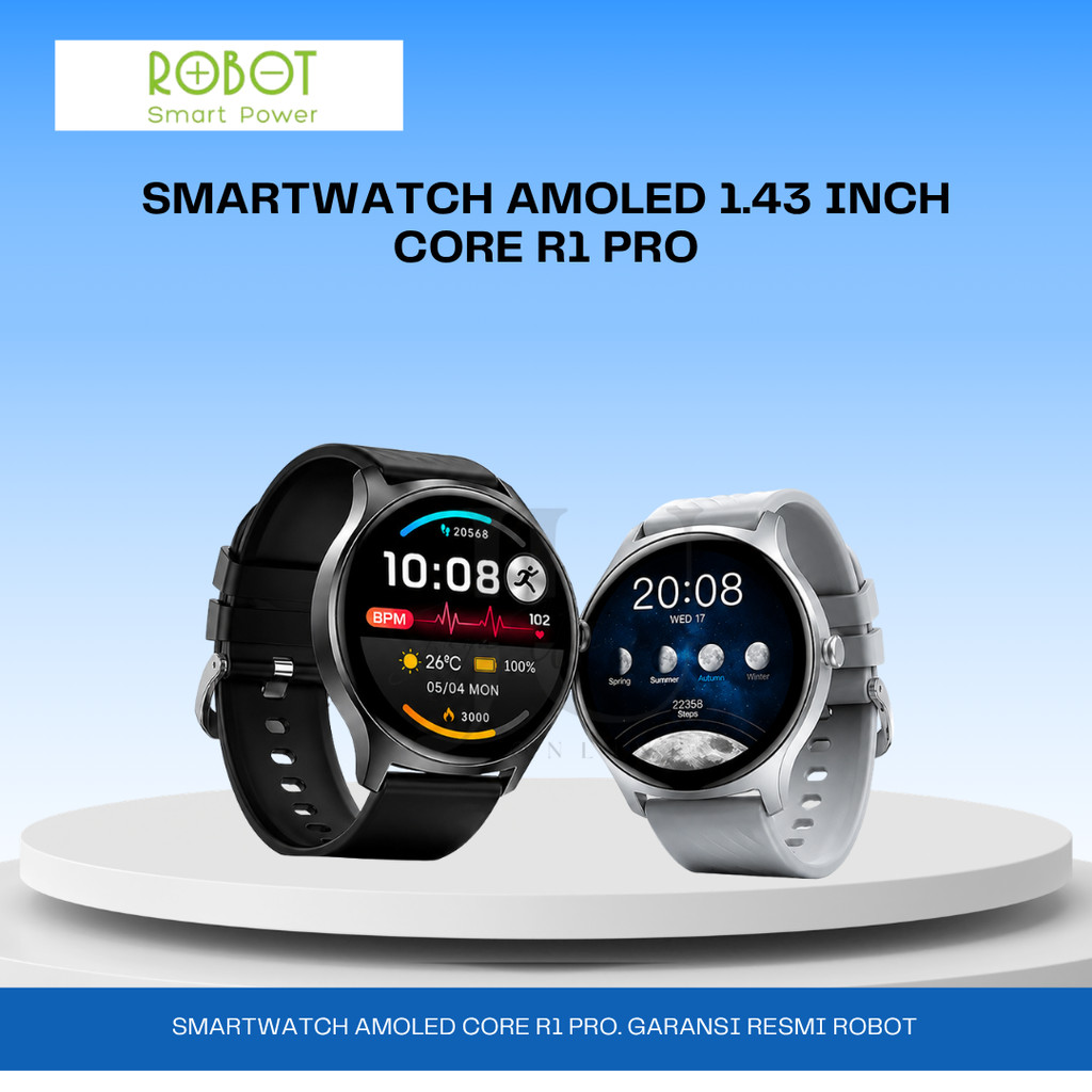 ROBOT Smartwatch Core R1 Pro Layar Amoled 1.43 Inch
