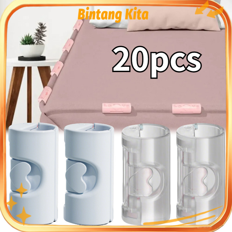 Alat Jepit Sprei Anti Geser 20pcs Penjepit Kasur Sprei Anti Geser Klip Penjepit Sprei Kasur Jepitan 