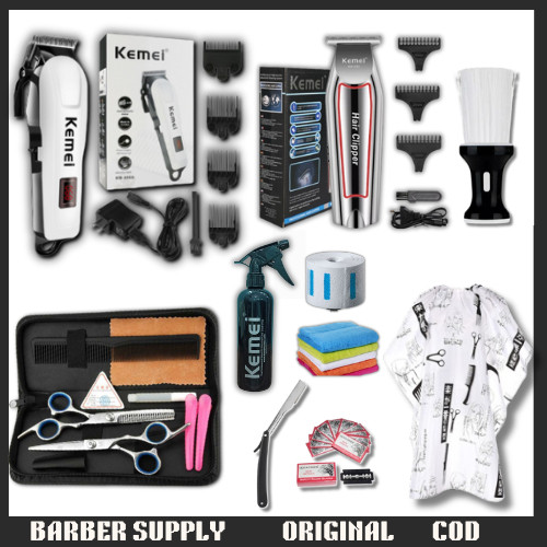Paket Barber Pro Alat Cukur Lengkap Original KEMEI