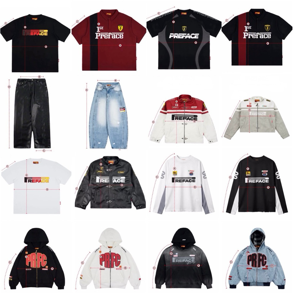 (TERMURAH ORIGINAL 100%) PREFACE RACING COLLECTION LEATHER JACKET PREFACE | BOXY ZIP HOODIE PREFACE 