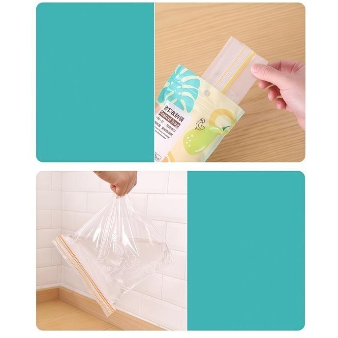 Plastik Double Seal Ziplock Kulkas Penyimpanan Reusable Ziplock Food Grade Untuk Sayuran