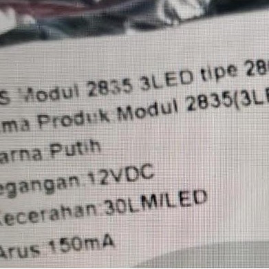 rahmutomo / LED Modul Mini 2835 3 Mata Led 2809 12V Warna PUTIH 12 Volt Diskon