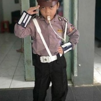 Free Ongkir Baju Profesi Polwan Anak Hijab Kostum Polwan Anak Baju Polisi Anak