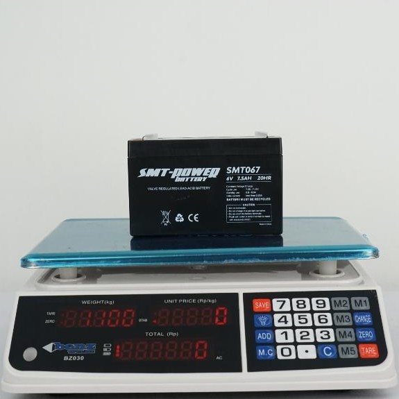 Baterai SMT-Power SMT067 6v 7.5ah 20Hr Competible 6v 7ah 20Hr. Packing Aman Kirim Seluruh Indonesia