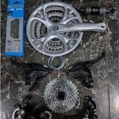 Groupset Shimano 3 X 8 Speed TX35 Original Cassette MTB Sepeda Lipat Minion Minivelo Balap Federal