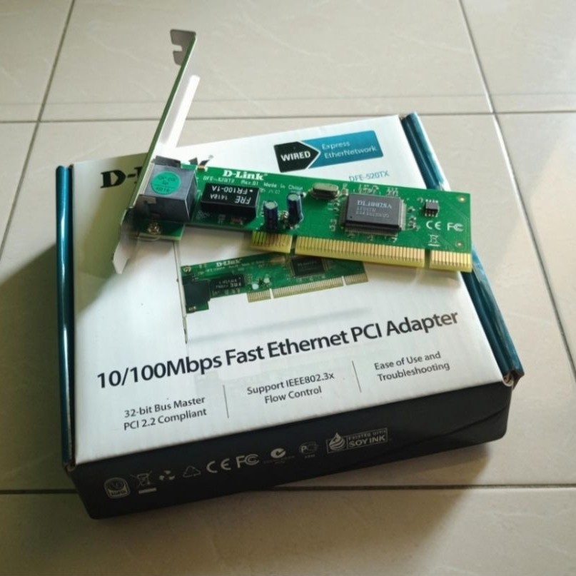 LAN Card D-Link 520TX interface PCI untuk PC Lama