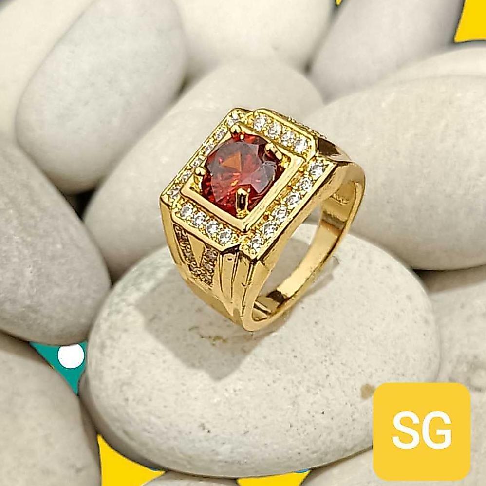 ORIGINAL cincin batu pria titanium anti karat cincin pria batu cincin titanium cincin terbaru