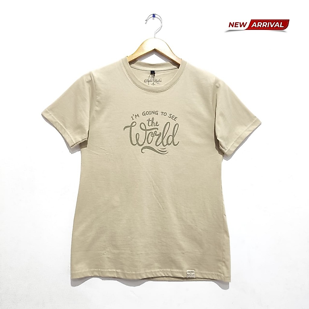 ROLUN Ladies Kaos Oblong Wanita Katun Lengan Pendek
