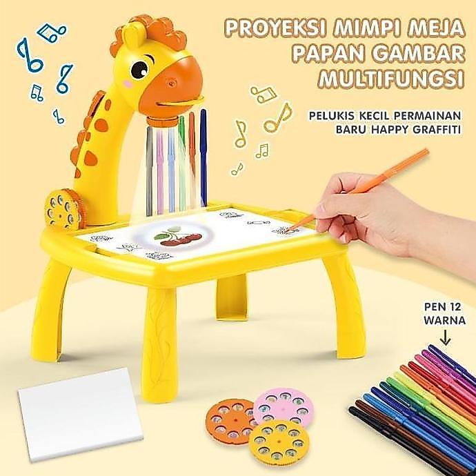 NEW MEJA PROYEKTOR EDUKASI ANAK - MAINAN BELAJAR MELUKIS & MEWARNAI UNTUK ANAK TANPA GARANSI TRANSPO
