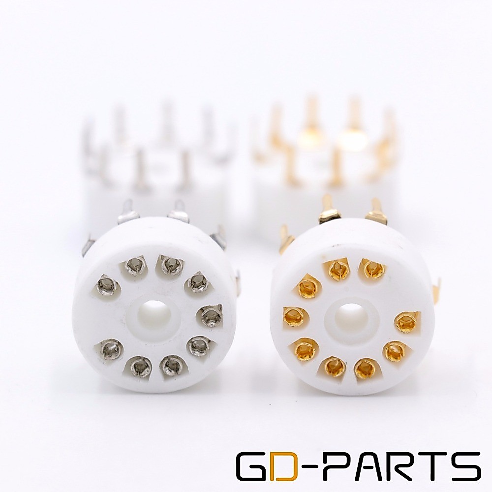 10PCS Ceramic 9pin B9A PCB MOUNT Tube Socket FOR 12AX7 12AT7 12AU7 6DJ8 ECC82 5670 6922 Hifi Audio