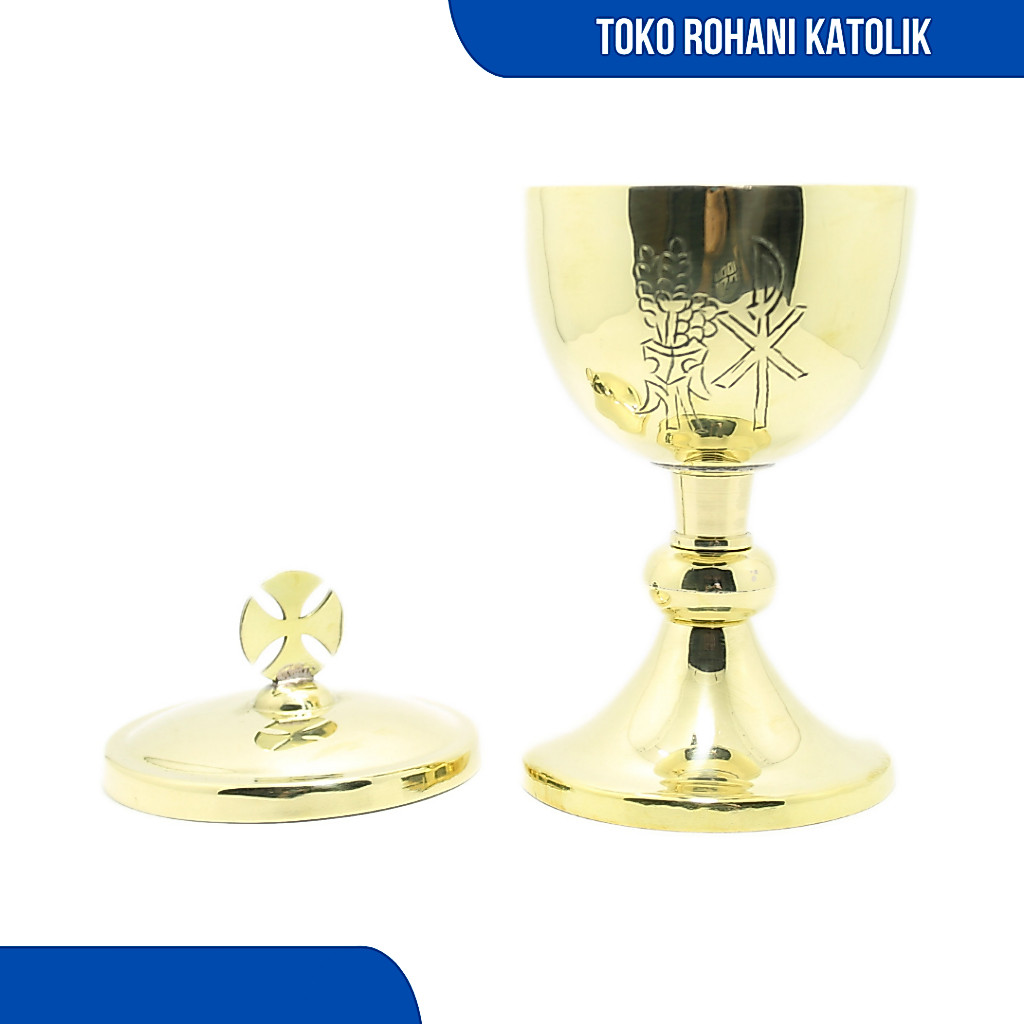 PROMO SIBORI TEMPAT HOSTI KATOLIK / PERALATAN MISA KATOLIK / SIBORI KUNINGAN DISKON MURAH