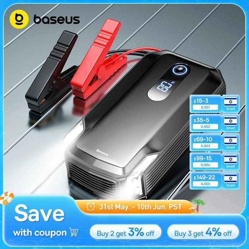 Baseus 20000mAh Car Jump Starter Power Bank 2000A 20000mAh Car Battery arger Auto Emergency Booster 