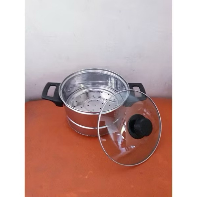 panci nasi mini panci kukus mini tutup kaca ukuran 16 cm ,18 cm ,20 cm