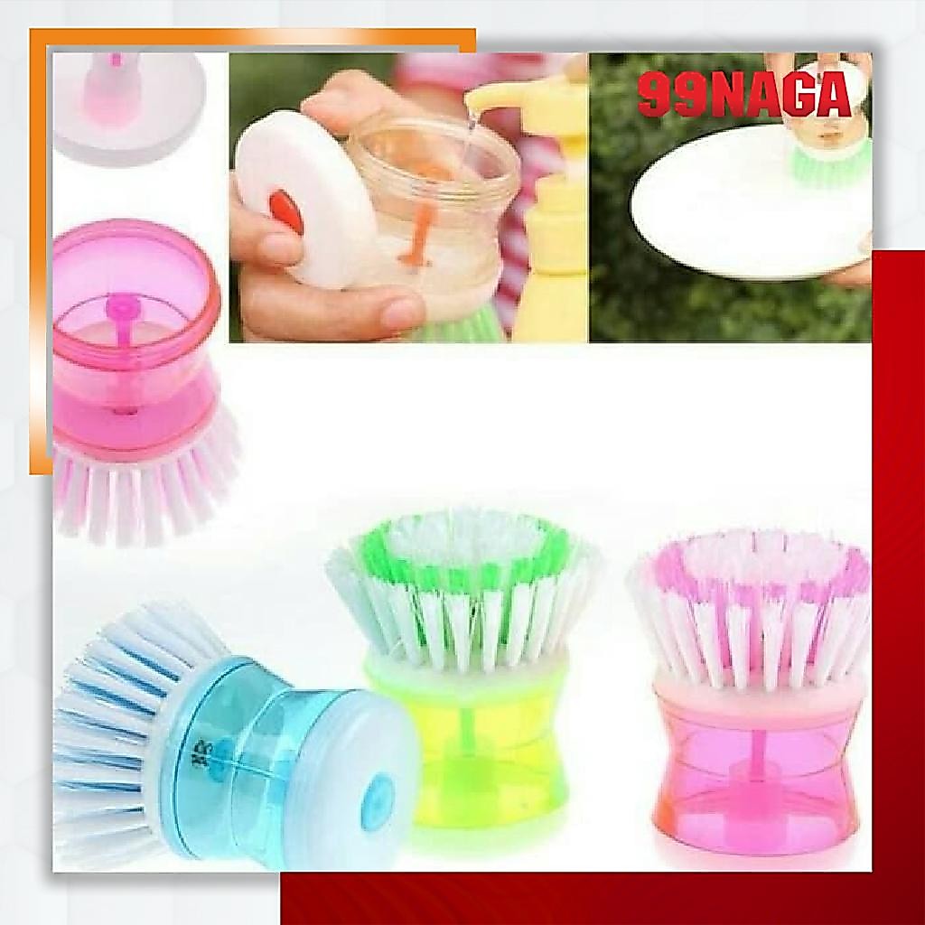 Sikat Panci Dispenser Tempat Sabun Cair Dapur Cuci Piring Spons Wajan Pembersih TERLARIS