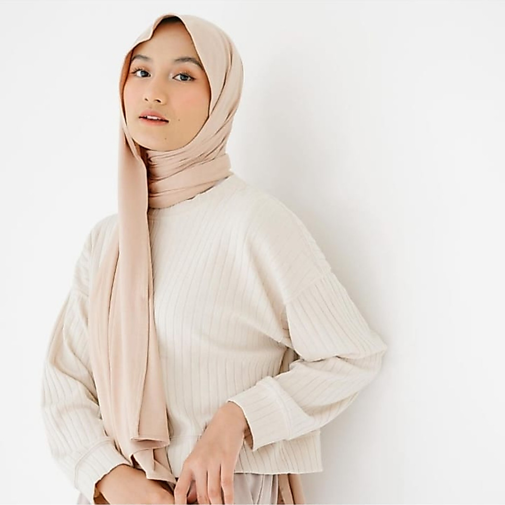 Pashmina Kaos Jersey / Hijab Jilbab Instan Pashmina Jersey Premium