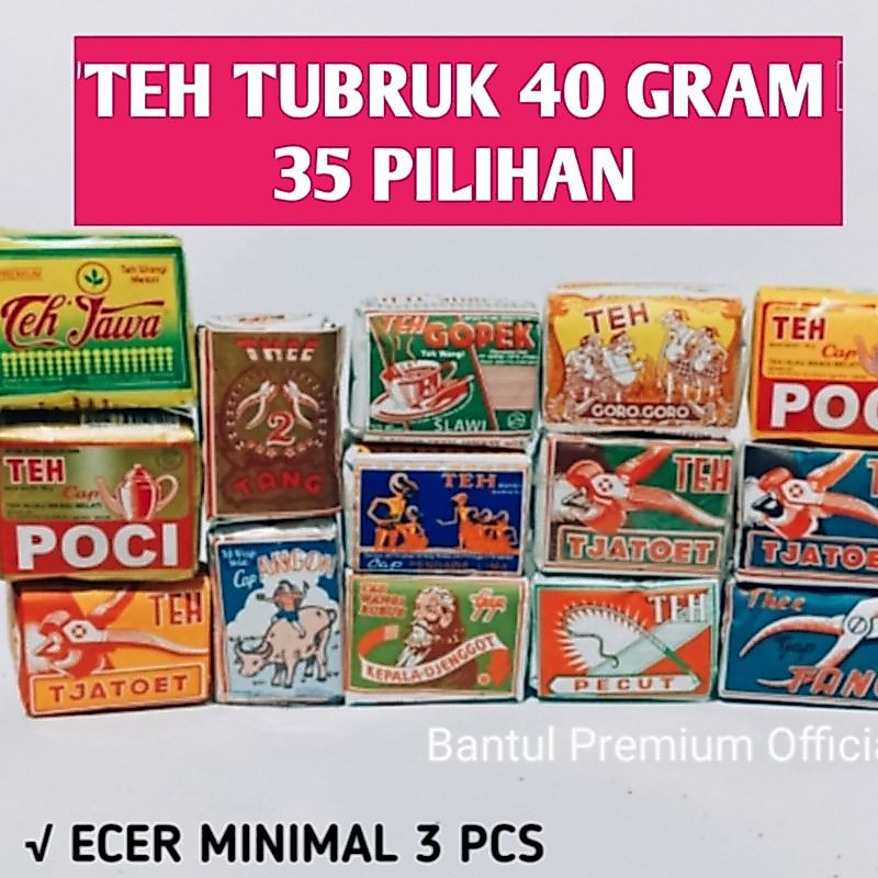 35 PILIHAN TEH TUBRUK 40 / 80 GRAM | Pendawa Lima Tjatoet Super 2 Tang Biru Pecut Gopek Poci Gold Ja
