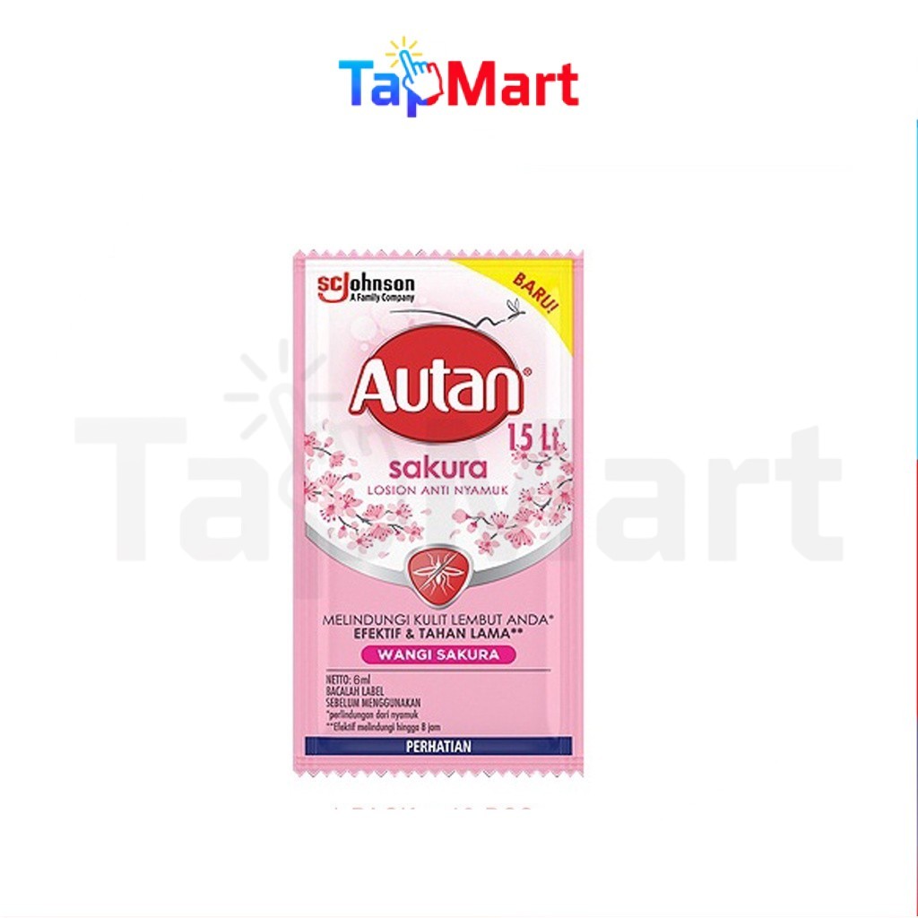 TapMart - Autan Lotion Anti Nyamuk Wangi Sakura 6 ml 12 Sachet