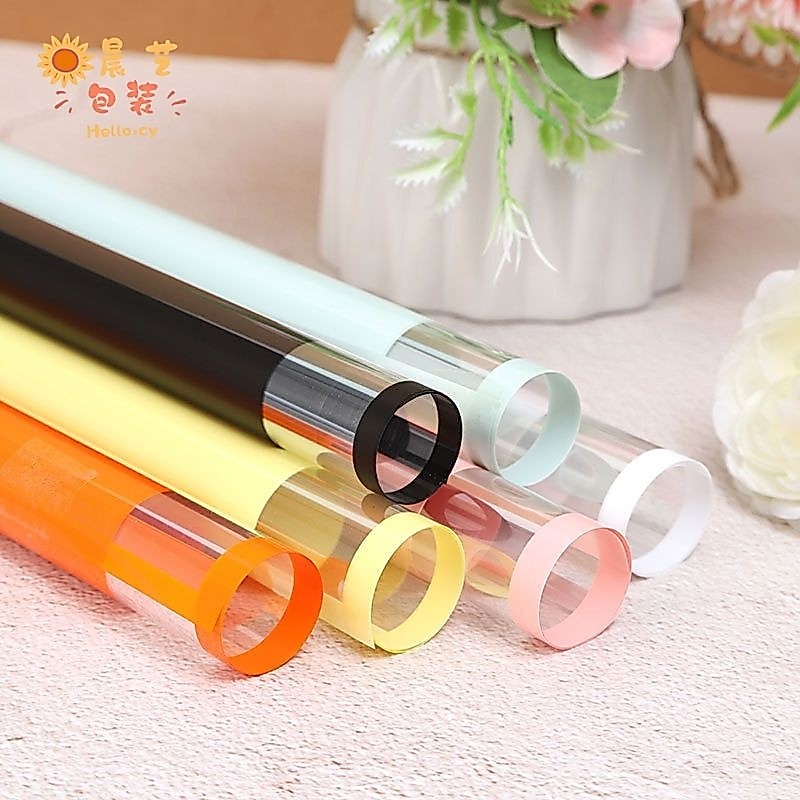 1 pak [ isi 20 lembar ]  cellophane double bening list warna