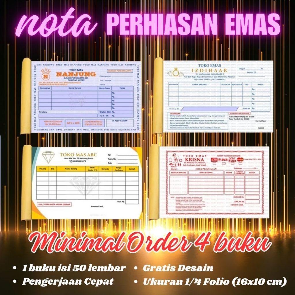 NOTA TOKO MAS CUSTOM / NOTA TOKO FREE DESIGN