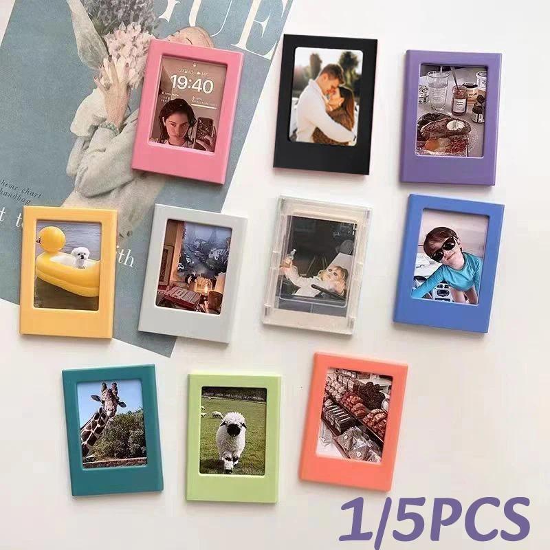1/5PC Magnetic Photo Frame Fridge Magnets Fun Refrigerator Magnetic Small Photo Frame For Mini Film 