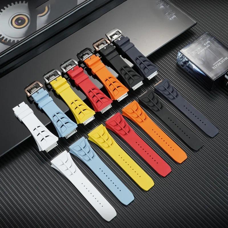 Tali jam tangan fluororubber untuk Richard Miller Mill, tali jam tangan Fluororubber RM055 RM030 RM3