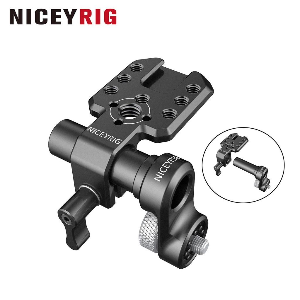 NICEYRIG 15mm Rod Extension Kit with Cold Shoe Plate Applicable for Sony FX6 FS5