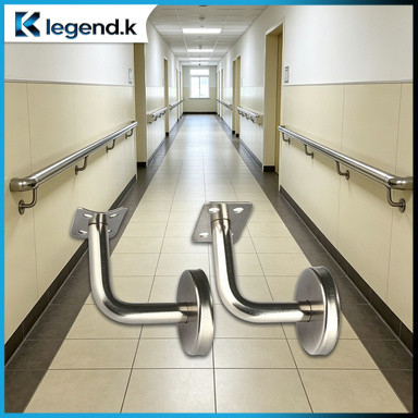 Bracket Handrail Stainless 60x60mm / Penyangga Pegangan Tangga Fleksibel / Kaca Clamp Tembok