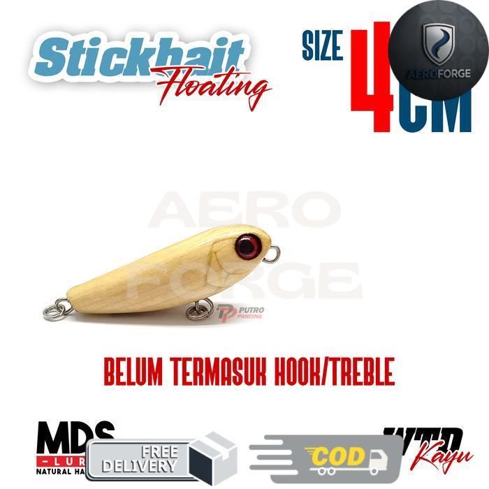 Lure MDS Stickbait WTD Stick Bait Floating Kayu Handmade Wood - 4 cm