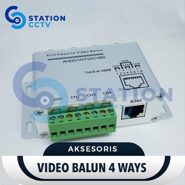 Video Balun CCTV 4 Ways / 4 Ch Passive Video Balun - 4ch tanpa kabel