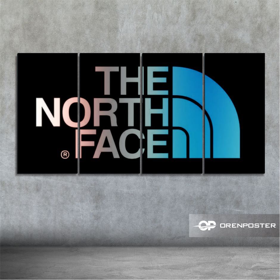 Poster Dinding bingkai kayu HD north face dinding brand streetwear stussy adidas North Face Logo HD
