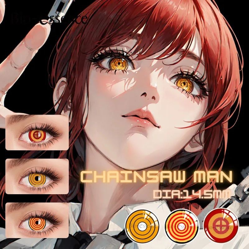 DS × Softlens Lensa Kontak Warna Karakter Cosplay Makima Power II Mitaka Chainsaw man minus Mihawk O