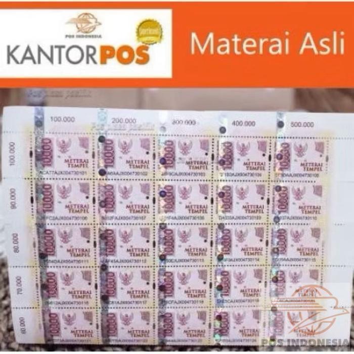 Paket 50 pcs Materai 10000 Materai Asli ..