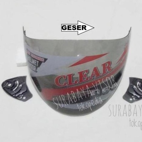 Kaca helm ink centro + kyt djmaru merk clear warna smoke (hitam)