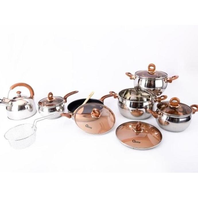 Classic Cookware Set Panci Wajan Stainless Steel High Quality OX-966