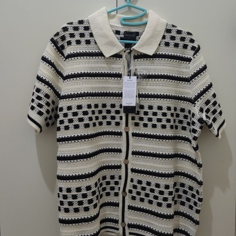 Baju Rajut GUESS Stripe Shirt Original