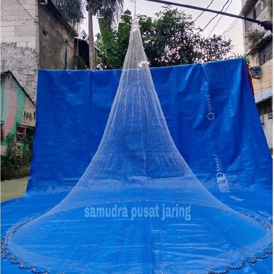 JALA IKAN JALA UDANG JALA LEMPAR 2,1 METER BAHAN SENAR LUBANG JARI KELINGKING PEMBERAT TIMAH SUPER