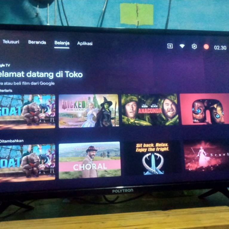 Tv Polytron 32inch android smart tv