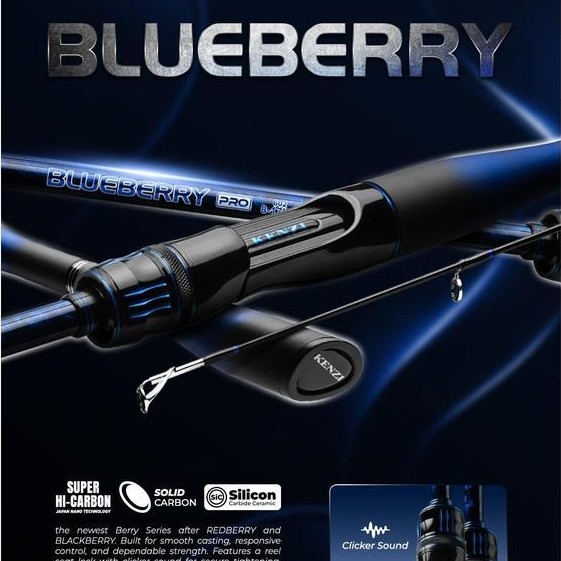 Joran Kenzi Blueberry Pro 602 Spinning Power 6Kg-15Kg Ujung Solid Carbon