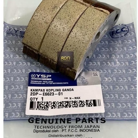FCC Kampas Ganda Kopling Nmax 2DP Original FCC E6623-01 Genuine Parts Made in Indonesia