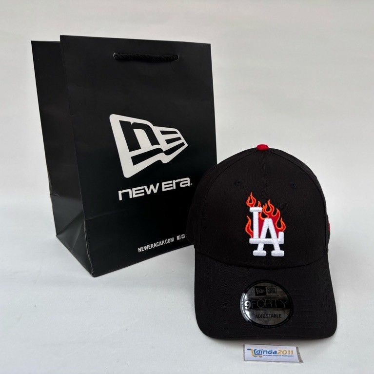 Topi NEW ERA 9Forty Black UV M.L.B Los Angeles Dodgers LA Original